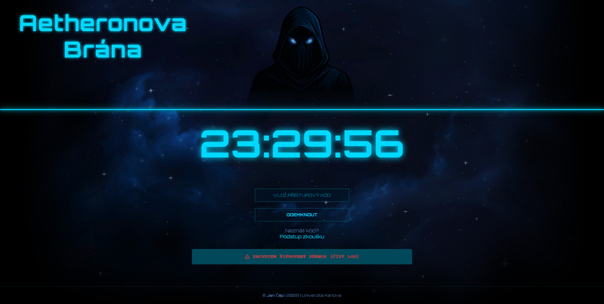 Snímek úvodní obrazovky