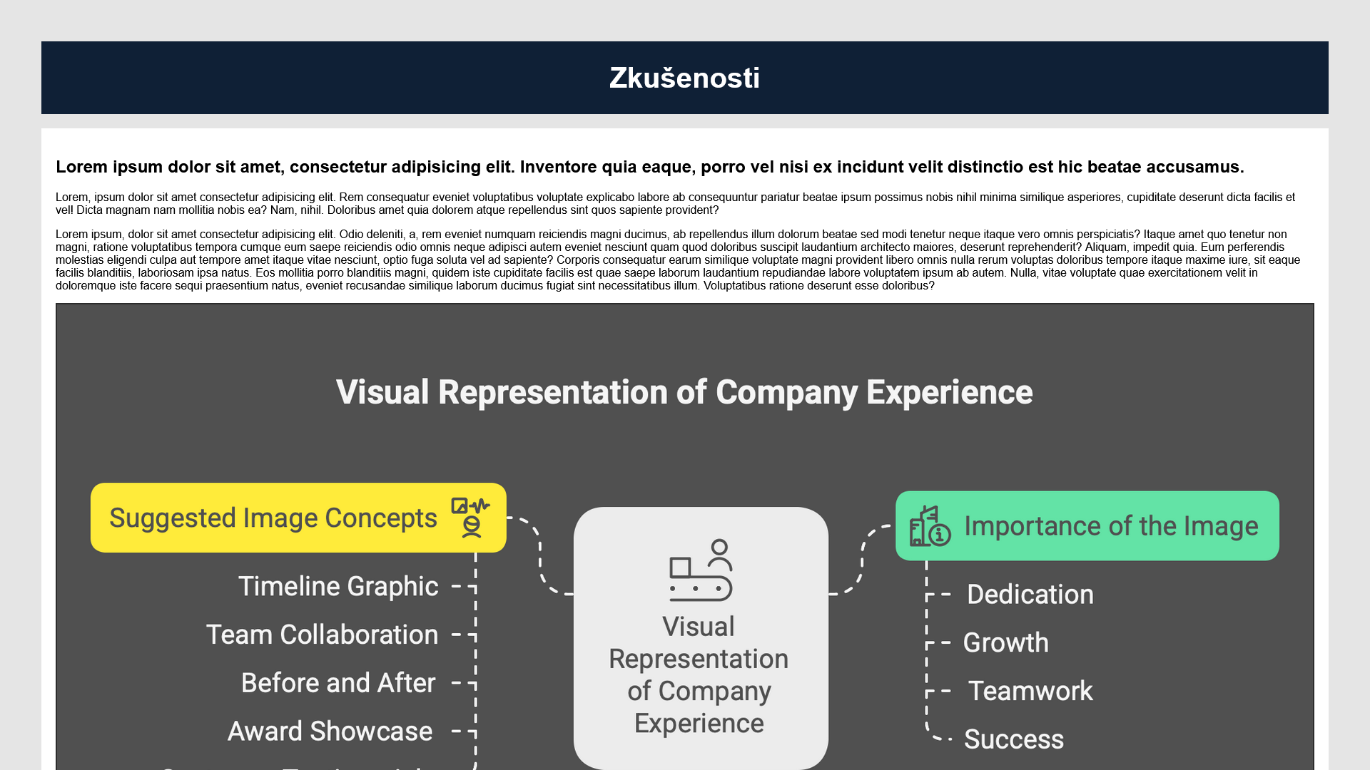 Snímek webové stránky Zkušenosti